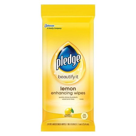 SCRUBBING BUBBLES Pledge Lemon Scent Furniture Polish 24 wipes Wipes 72807